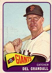 1965 Topps Baseball Cards      068      Del Crandall
